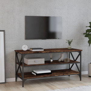 Mueble para TV madera contrachapada roble ahumado 100x40x50 cm D