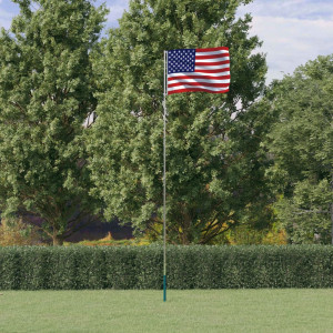 Mástil y bandera de Estados Unidos aluminio 5.55 m D
