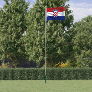 Bandeira e mastro de alumínio da Croácia 6,23 m D