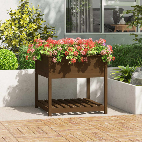 Jardim com estante madeira maciça pinho marrom 82.5x82.5x81 cm D