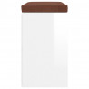 MAISON EXCLUSIVE - Banco zapatero madera contrachapada blanco brillante  80x30x45cm