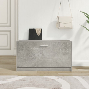 Banco zapatero madera contrachapada gris hormigón 80x24x45 cm D