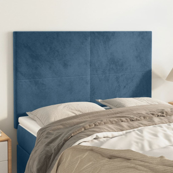 Cabeceiras 4 unidades veludo azul escuro 72x5x78/88 cm D