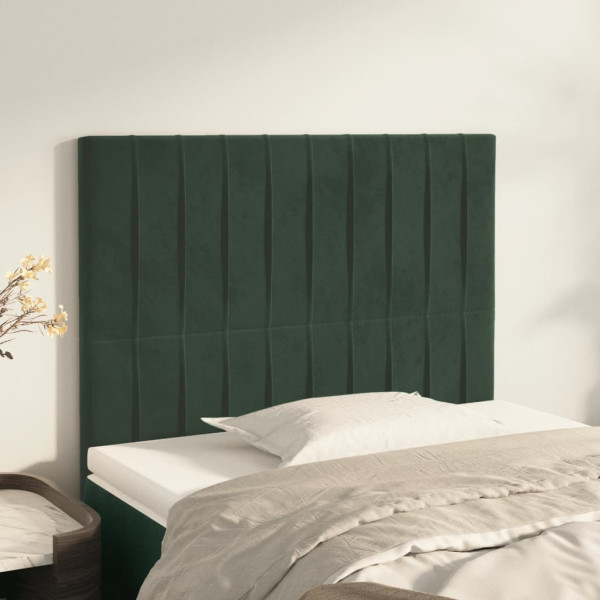 Cabeceiras 2 unidades de veludo verde escuro 90x5x78/88 cm D