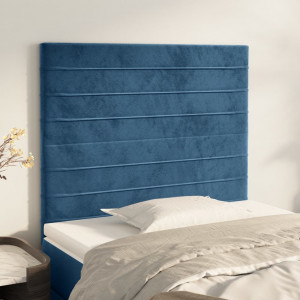 Cabeças 2 unidades de veludo azul escuro 90x5x78/88 cm D