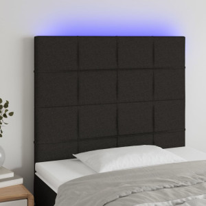 Cabeçalho com luzes LED tecido preto 80x5x118/128 cm D