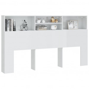 Mueble cabecero blanco brillante 180x19x103.5 cm D