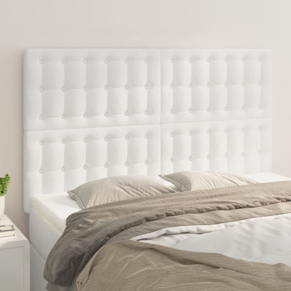 Cabeceros 4 unidades cuero sintético blanco 72x5x78/88 cm D