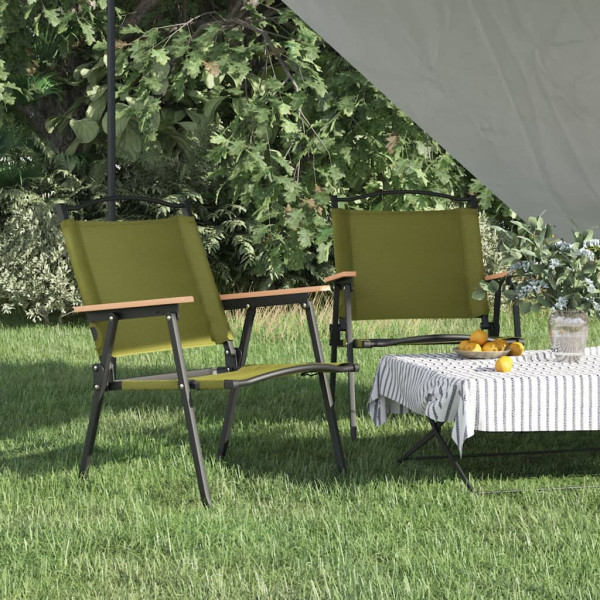 Sillas de camping 2 uds tela Oxford verde 54x55x78 cm D