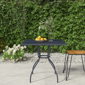 Mesa de jardín malla de acero gris antracita 80x80x72.5 cm D