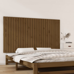 Cabeçalho cama parede madeira maciça pinho marrom mel 159.5x3x90cm D