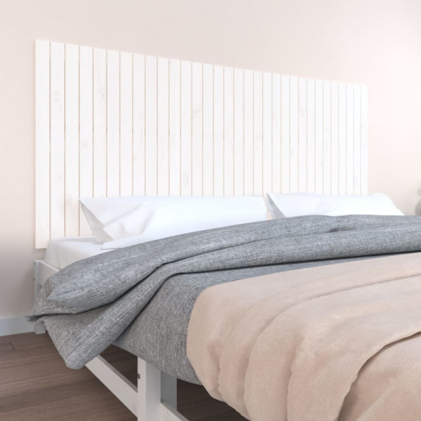 Cabecero de cama pared madera maciza pino blanco 204x3x90 cm D