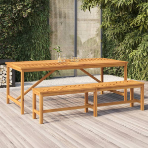 Mesa de comedor madera maciza de acacia 200x90x74 cm D