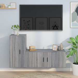 Set de muebles para TV 2 pzas madera contrachapada gris Sonoma D