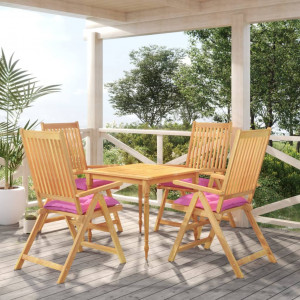 Cojines de silla de jardín 4 uds tela Oxford rosa 50x50x7 cm D