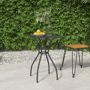 Mesa de jardín de malla de acero gris antracita 50x50x72 cm D