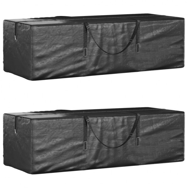 Bolsas para cojines jardín 2 uds polietileno negro 135x40x55 cm D