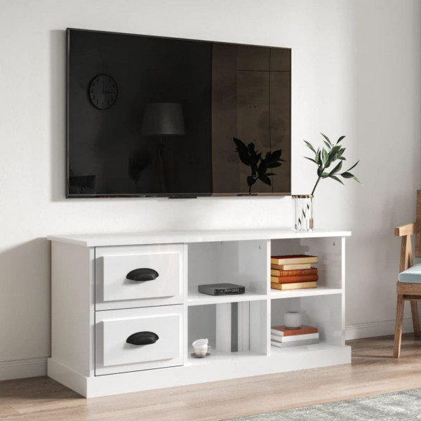 Mobiliário de TV madeira contraplacada branco brilho 102x35.5x47.5cm D