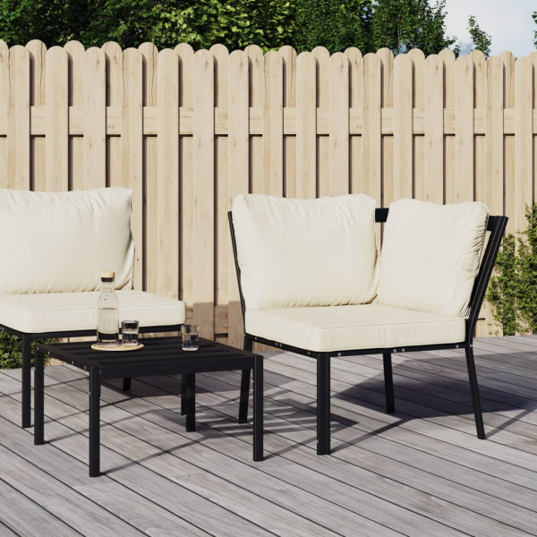Cadeira de jardim de aço com almofadas de cor de areia 76x76x79 cm D