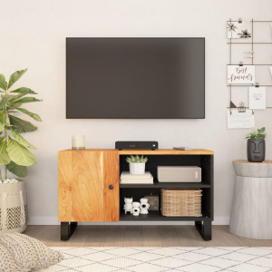 Mueble de TV madera acacia y madera contrachapada 80x33x46 cm D