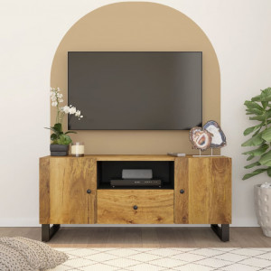Mueble de TV madera mango y madera contrachapada 105x33.5x46 cm D