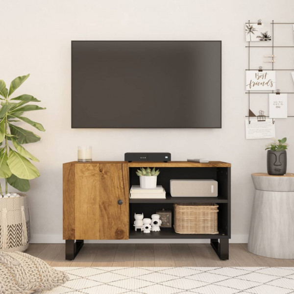 Móvel TV em madeira de manga e contraplacado 80x33x46 cm D
