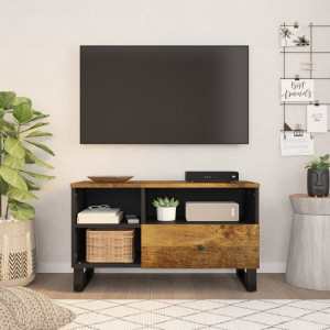 Mueble de TV madera mango y madera contrachapada 80x33x46 cm D