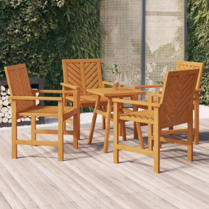 Sillas de comedor para jardín 4 uds madera maciza acacia D