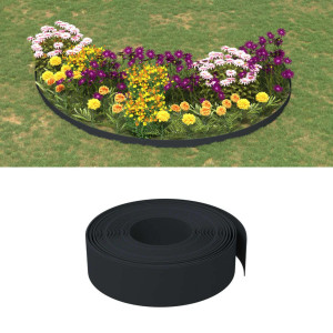 Borduras de jardín 2 uds polietileno negro 10 m 15 cm D