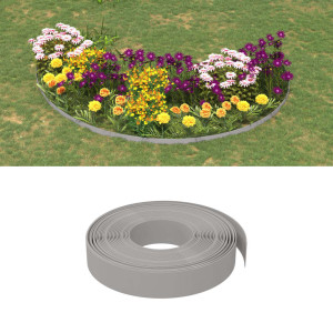 Borduras de jardín 5 uds polietileno gris 10 m 10 cm D