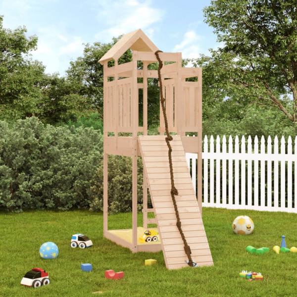 Parque infantil com parede de escalada em madeira maciça de pinho D