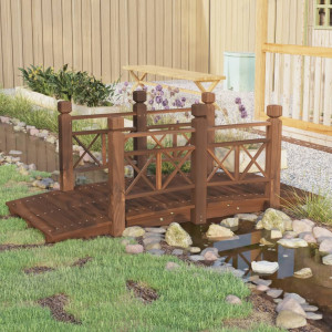 Ponte de jardim com barrancos madeira de abeto 150x67x56cm D