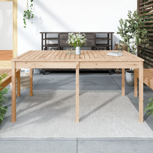 Mesa de jardín madera maciza de pino 159.5x82.5x76 cm D