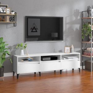 Mesa TV Salon,Mueble de TV hierro y madera contrachapada 105x30x45 cm  -CD83072