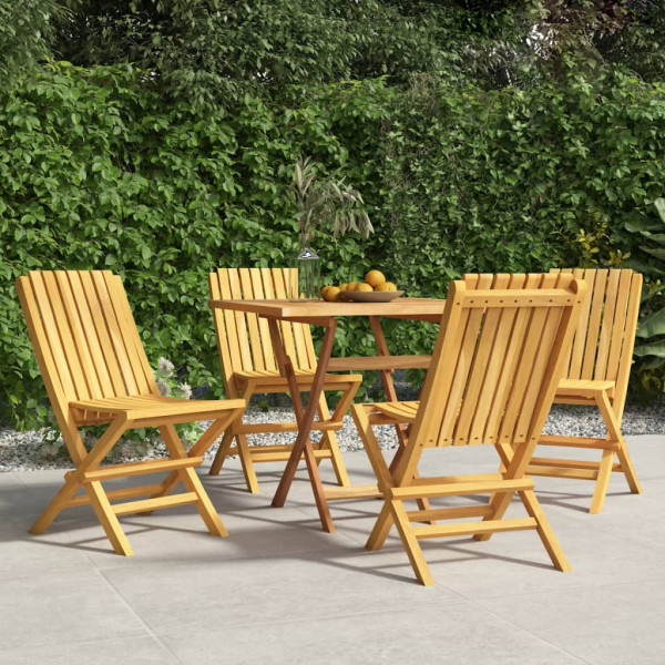 Cadeiras de jardim dobráveis de madeira maciça 47x47x89 cm D
