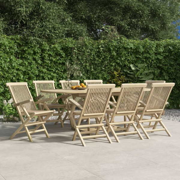 Cadeiras dobráveis de jardim 8 peças em madeira maciça de teca 56x61x89 cm D