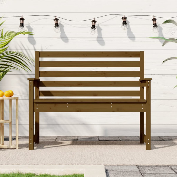 Banco de jardim madeira maciça pinheiro marrom mel 109x48x91.5 cm D