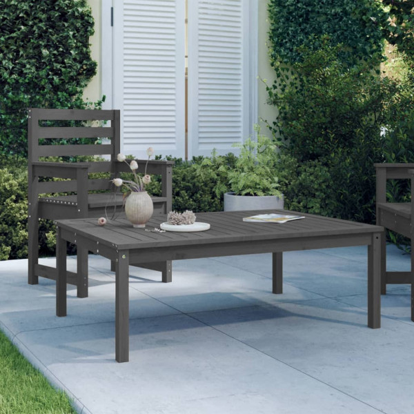 Mesa de jardim madeira maciça pinho cinza 121x82.5x45 cm D