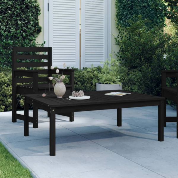 Mesa de jardín madera maciza pino negro 121x82.5x45 cm D