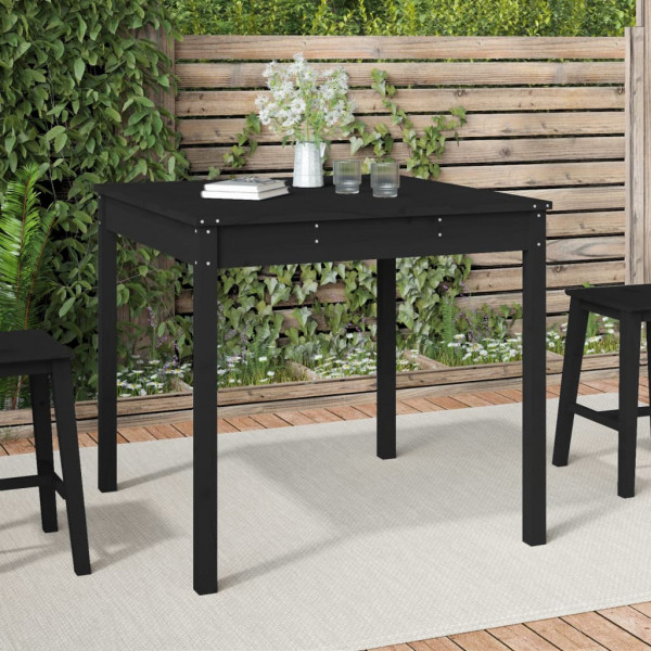 Mesa de jardim madeira maciça pinho preto 82.5x82.5x76 cm D