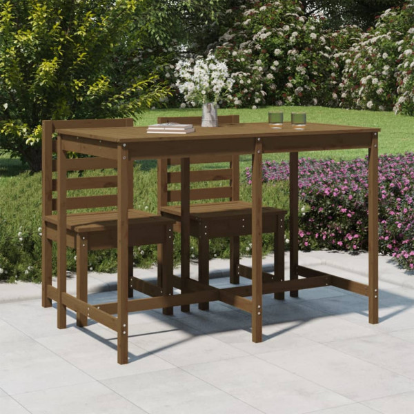 Mesa de jardim madeira maciça pinheiro marrom mel 159.5x82.5x110 cm D