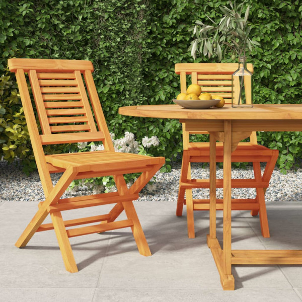 Cadeiras de jardim dobráveis de madeira maciça 47x63x90cm D