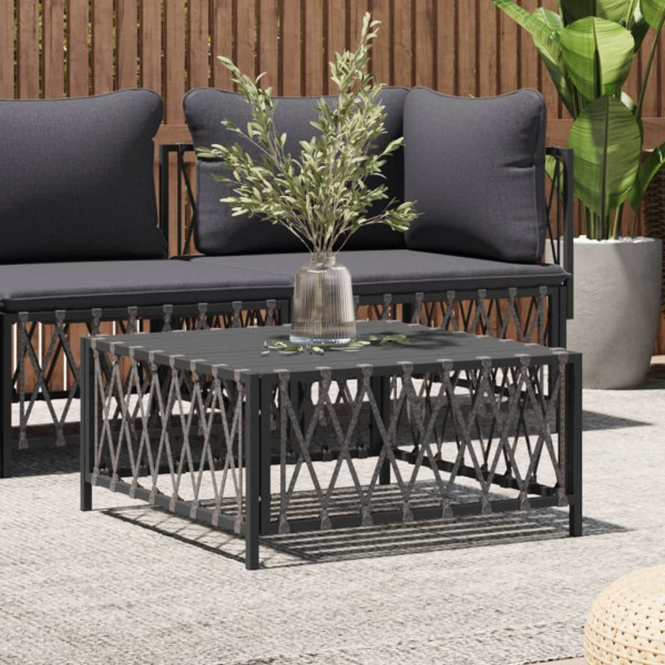 Mesa de jardim em tecido cinza antracite 70x70x34 cm D