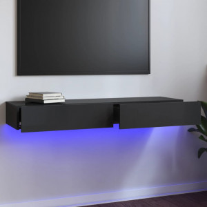 Mueble para TV con luces LED gris brillante 120x35x15.5 cm D