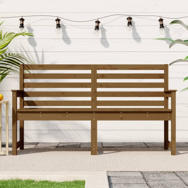 Banco de jardim em madeira maciça de pinho castanho mel 159,5x48x91,5 cm D