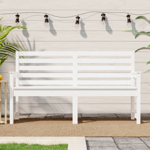 Banco de jardim madeira maciça pinheiro branco 159.5x48x91.5 cm D