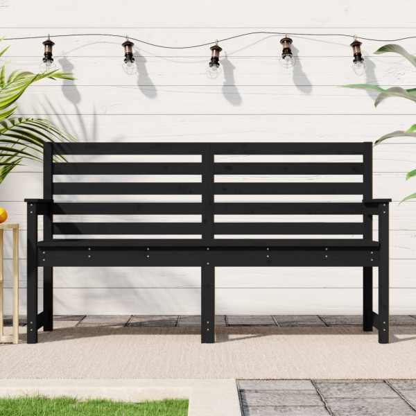 Banco de jardim madeira maciça pinho preto 159.5x48x91.5 cm D