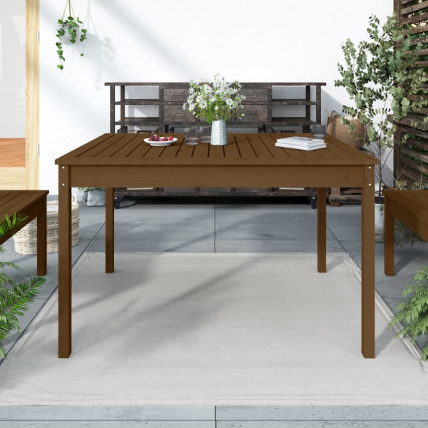 Mesa de jardim madeira maciça pinheiro marrom mel 121x82.5x76 cm D