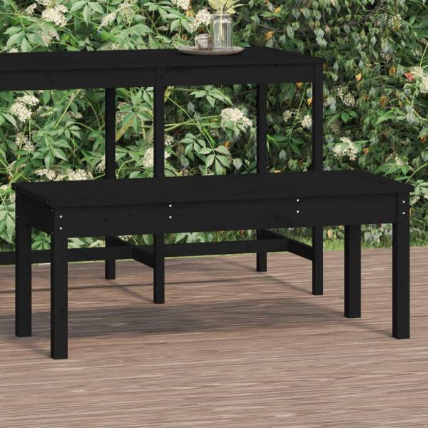 Banco de jardim madeira maciça pinho preto 109x44x45 cm D