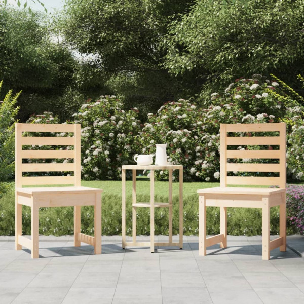 Cadeiras de jardim de madeira maciça 40.5x48x91.5 cm D
